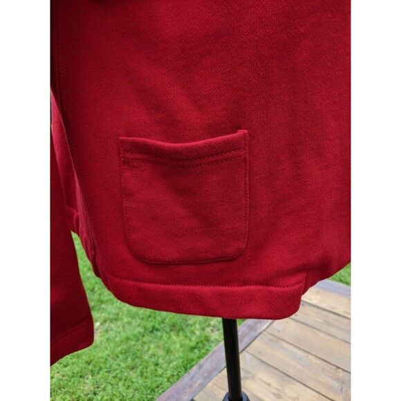 LAUREN RALPH LAUREN Red Jacket Velour Shawl Collar Toggle Closure L - Picture 5 of 12